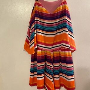 Striped, sleeveless romper